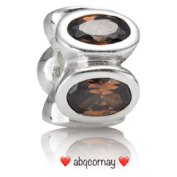 EUC RARE Pandora 790311BCZ Sterling Silver Brown Zirconia Oval Lights Charm - Picture 1 of 9